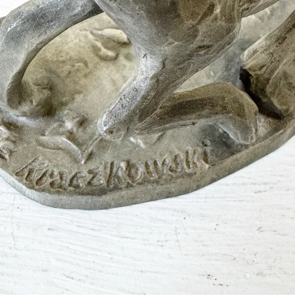 Pewter Dog Figurine by Philip Kraczkowski Hallmark Cards 1975 Little Gallery - Picture 6 of 13